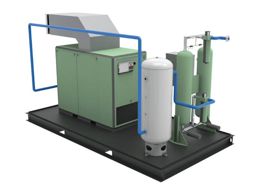 Rotary screw compressor, 40 hp, direct drive, variable speed