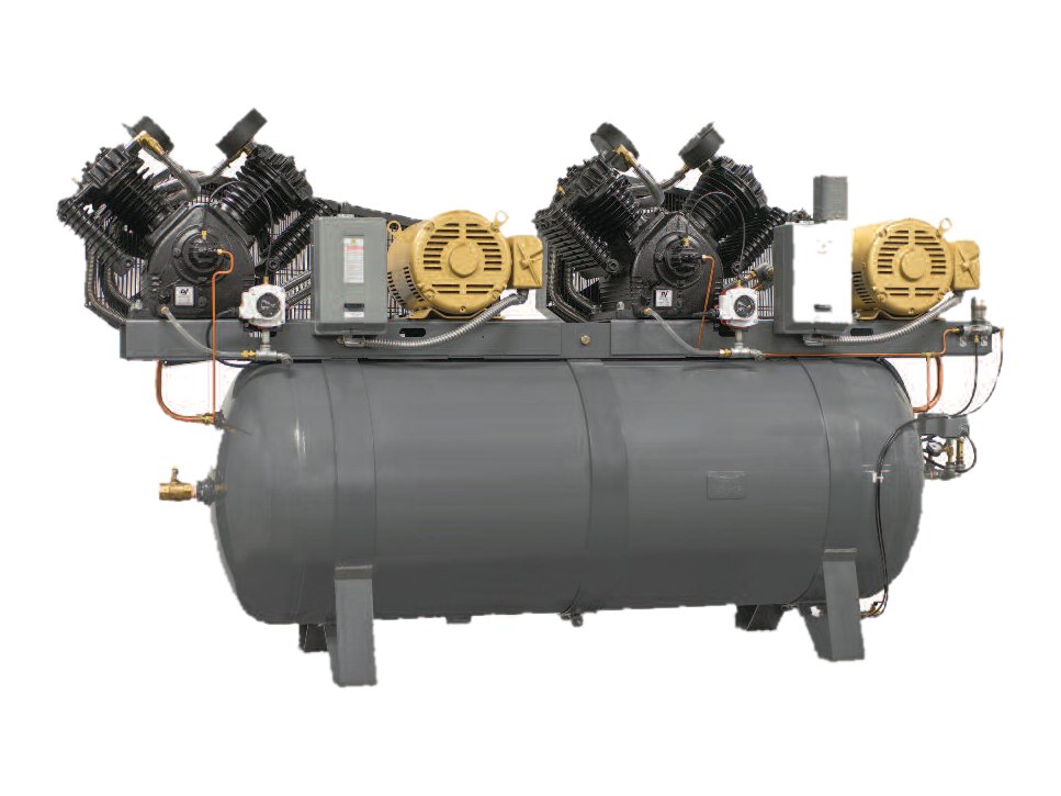 Duplex oil-free piston air compressor, 5 hp, about 32 cfm (PRP-POD5)