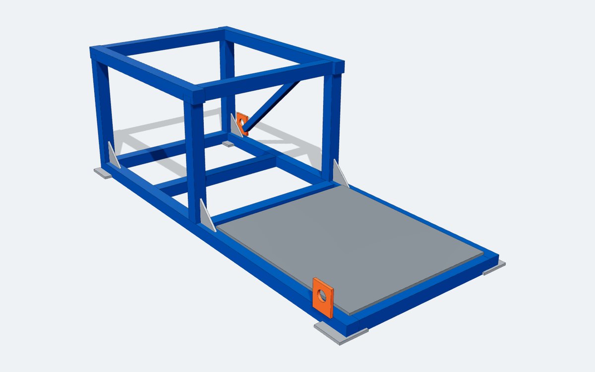 Welded tube steel equipment skid with gussets, base plates and lifting lugs